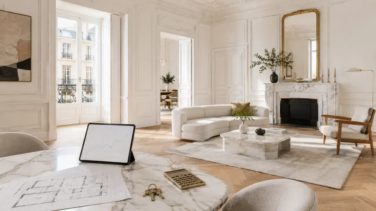 Appartement haussmannien rénové, lumineux et épuré