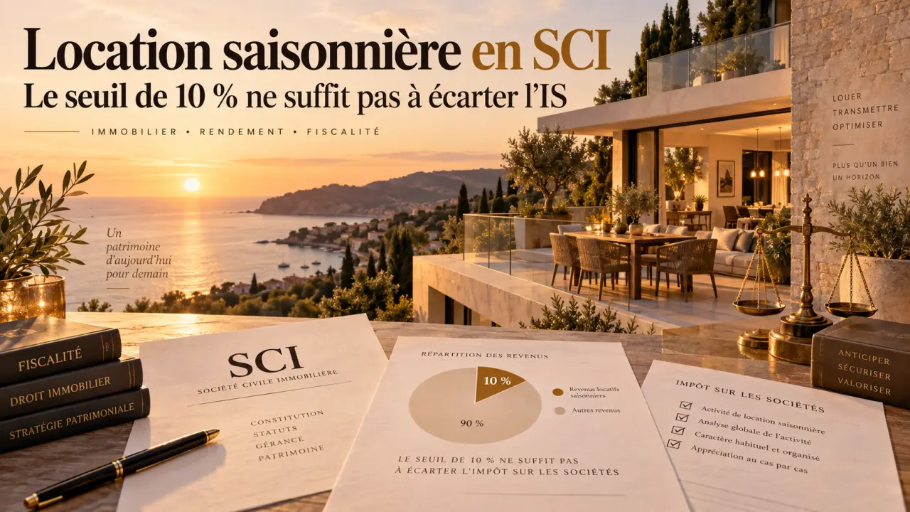 Location saisonnière en SCI : le seuil de 10 % ne suffit pas à écarter l’IS