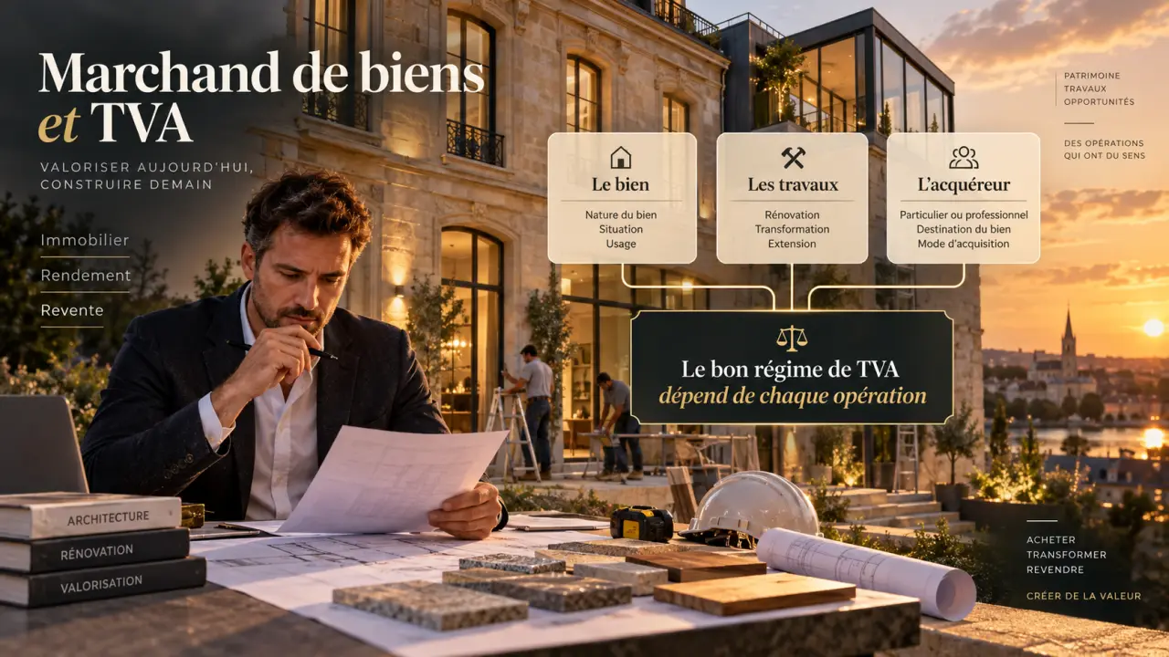 Marchand de biens et TVA : le bon régime dépend du bien, des travaux et de l’acquéreur