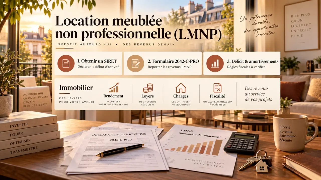 Déclarer une location meublée non professionnelle : SIRET, 2042-C-PRO et déficit