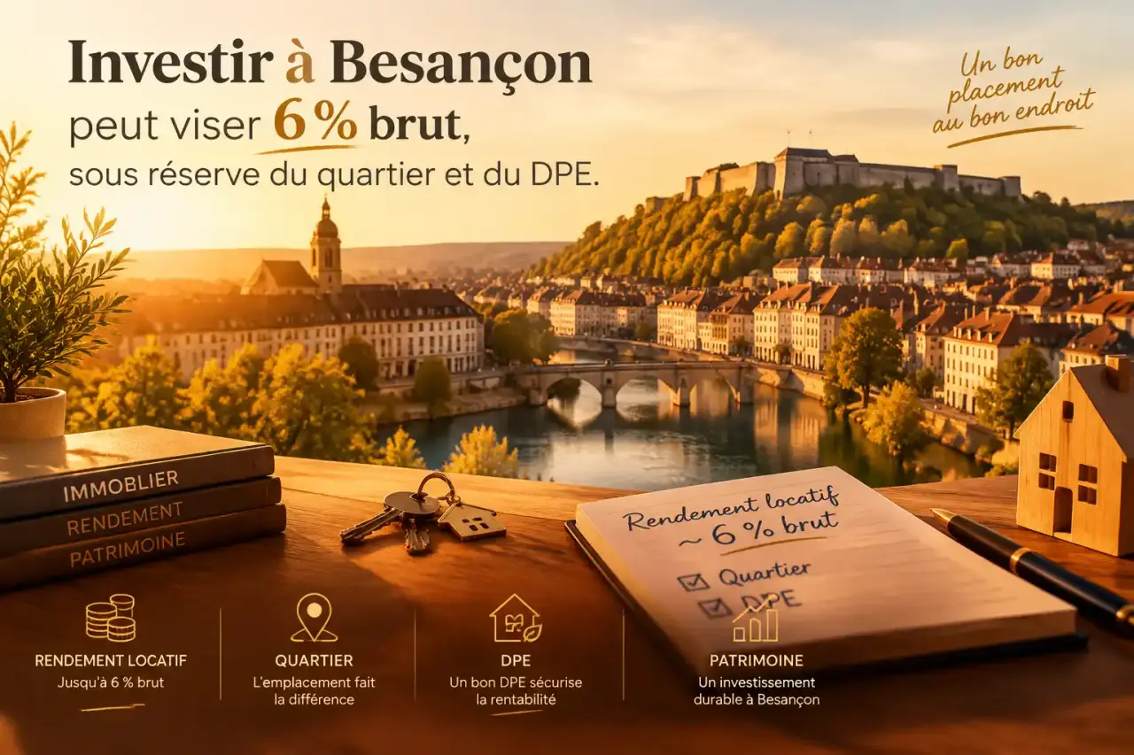 Investir à Besançon peut viser 6 % brut, sous réserve du quartier et du DPE