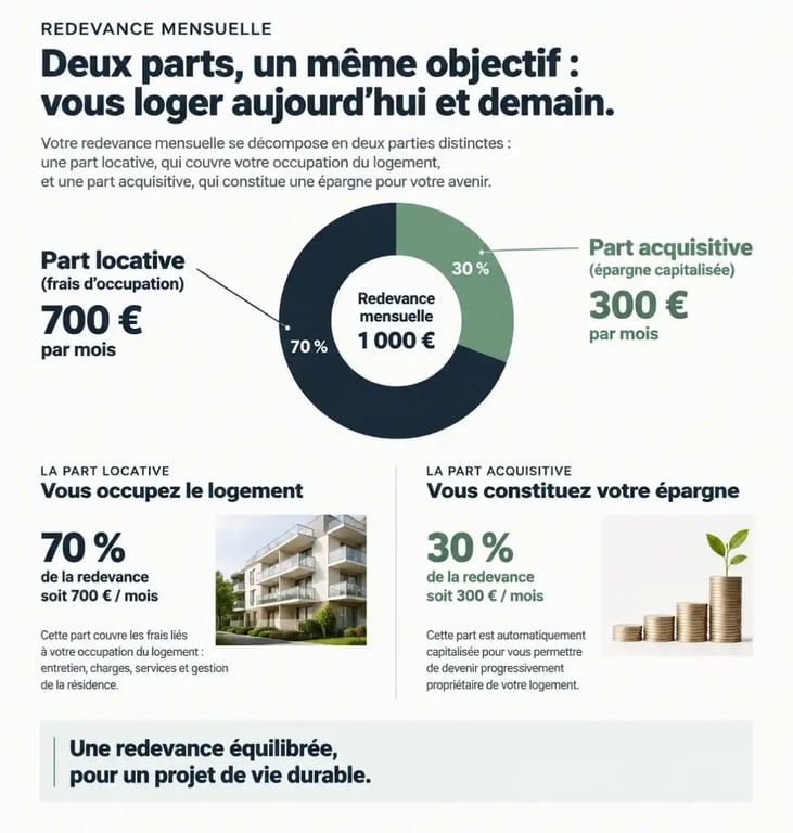 Décomposition d'une redevance mensuelle pour la déduction loyer achat maison