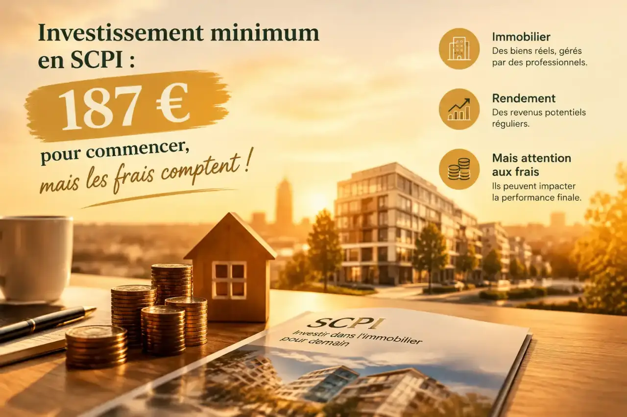 Investissement minimum en SCPI : 187 € pour commencer, mais les frais comptent